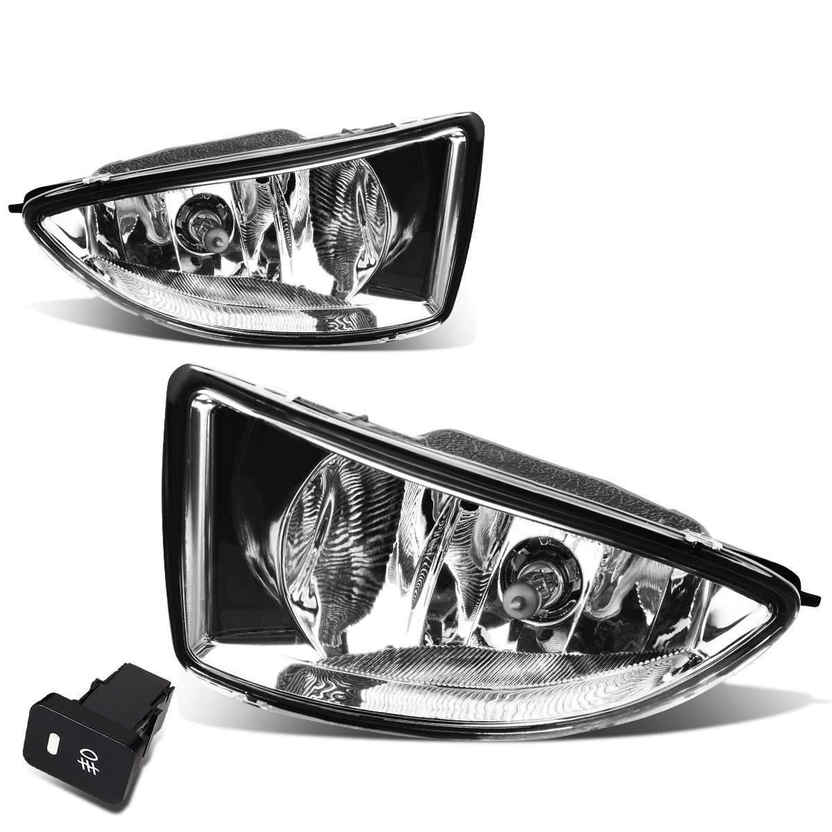 FAROS DE NIEBLA 04-05 HONDA CIVIC DX SEDAN, HX COUPE - WITH SWITCH - H11 BULB - CHROME / CLEAR