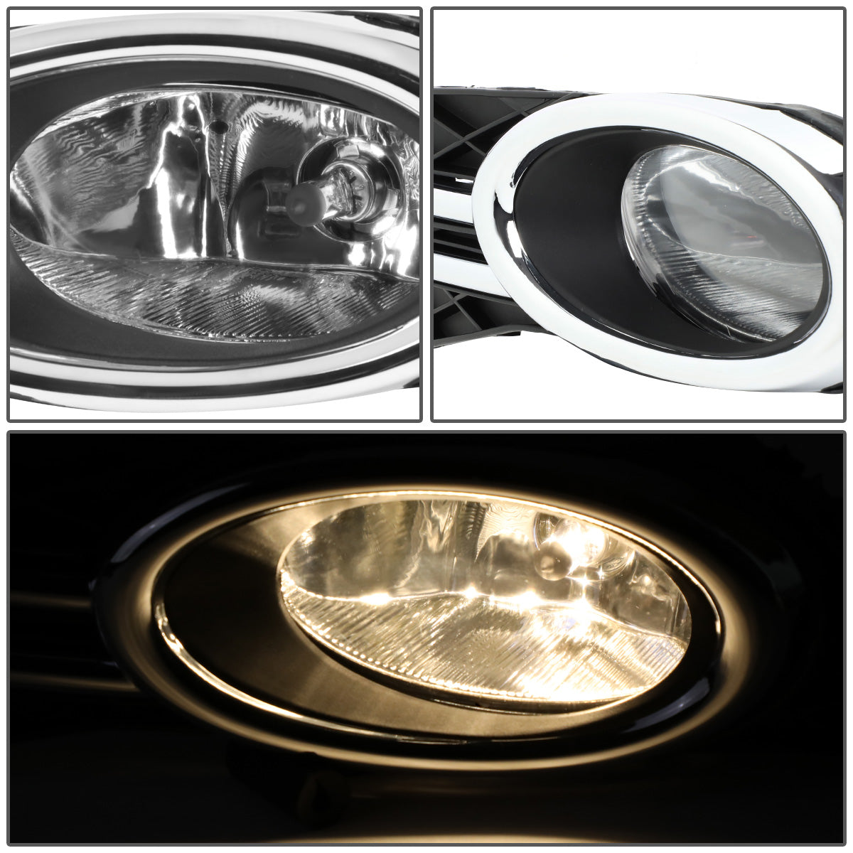 FAROS DE NIEBLA 14-16 HONDA ODYSSEY - WITH SWITCH, BEZEL - H11 BULB - CHROME / CLEAR