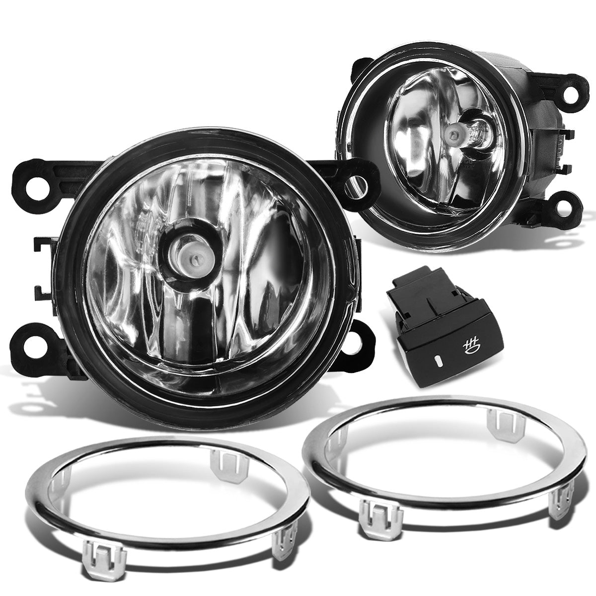 FAROS DE NIEBLA 12-15 HONDA PILOT - WITH SWITCH, BEZEL - H11 BULB - CHROME / CLEAR