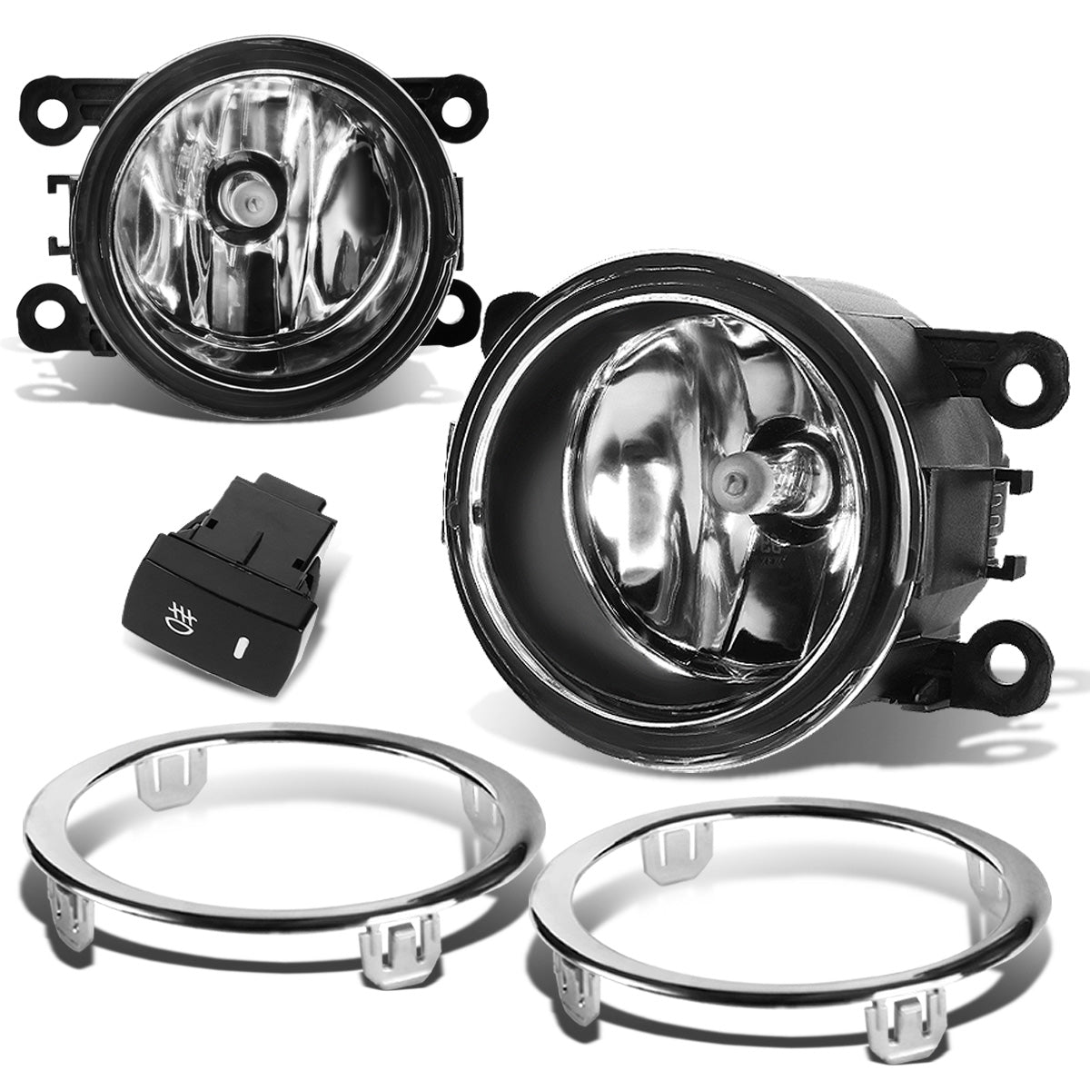 FAROS DE NIEBLA 12-15 HONDA PILOT - WITH SWITCH, BEZEL - H11 BULB - CHROME / CLEAR