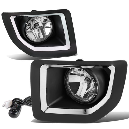 FAROS DE NIEBLA 15-16 GMC SIERRA 2500HD, 3500HD - WITH SWITCH, BEZEL - 5202 BULB - CHROME / CLEAR
