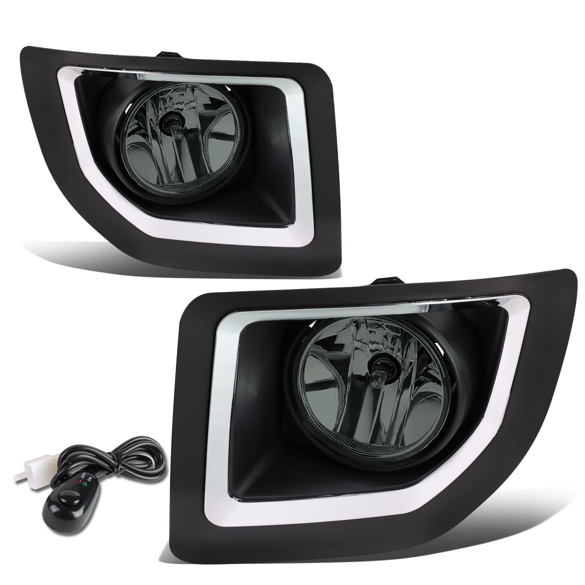 FAROS DE NIEBLA 15-16 GMC SIERRA 2500HD, 3500HD - WITH SWITCH, BEZEL - 5202 BULB - SMOKE