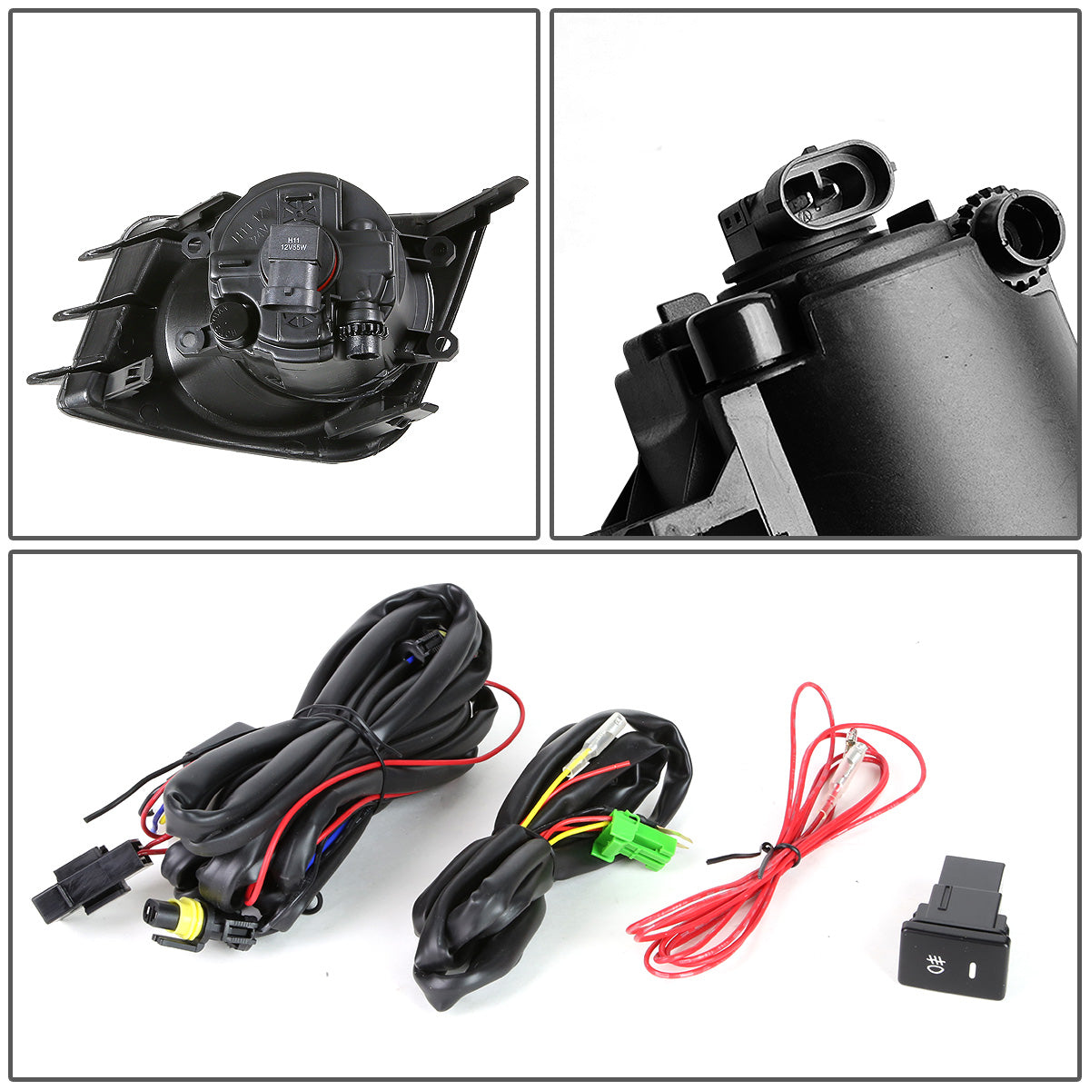 FAROS DE NIEBLA 11-13 SCION TC - WITH SWITCH, BEZEL - H11 BULB - SMOKE