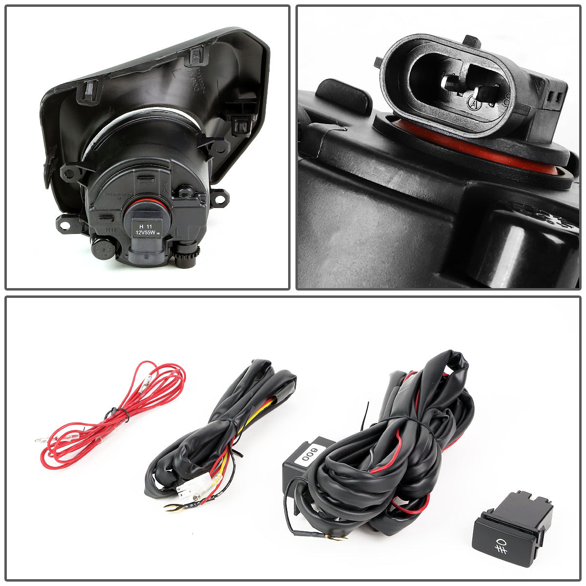FAROS DE NIEBLA 16-20 TOYOTA TACOMA - WITH SWITCH, BEZEL - H11 BULB - SMOKE