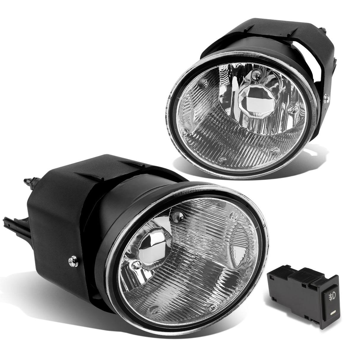 FAROS DE NIEBLA 00-04 NISSAN SENTRA / 00-01 MAXIMA / 01-04 FRONTIER / 02-04 XTERRA - WITH SWITCH - H3 BULB - CHROME / CLEAR