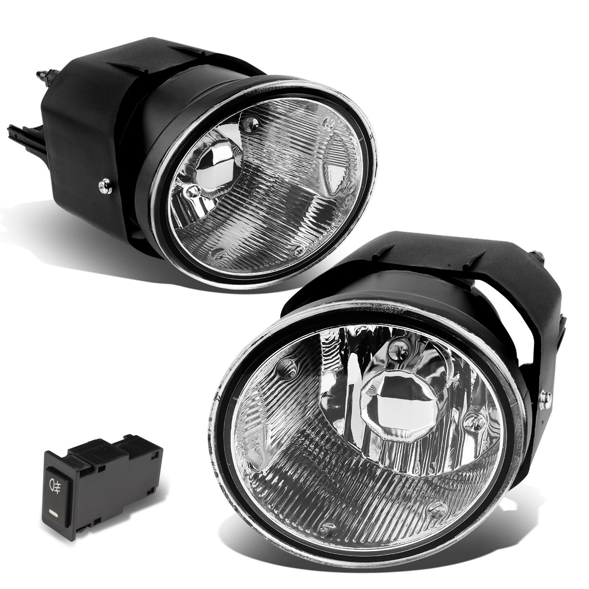 FAROS DE NIEBLA 00-04 NISSAN SENTRA / 00-01 MAXIMA / 01-04 FRONTIER / 02-04 XTERRA - WITH SWITCH - H3 BULB - CHROME / CLEAR