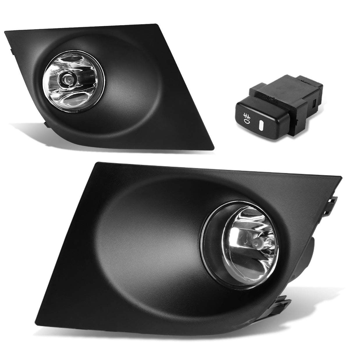 FAROS DE NIEBLA 07-11 NISSAN VERSA - WITH SWITCH, BEZEL - H11 BULB - CHROME / CLEAR