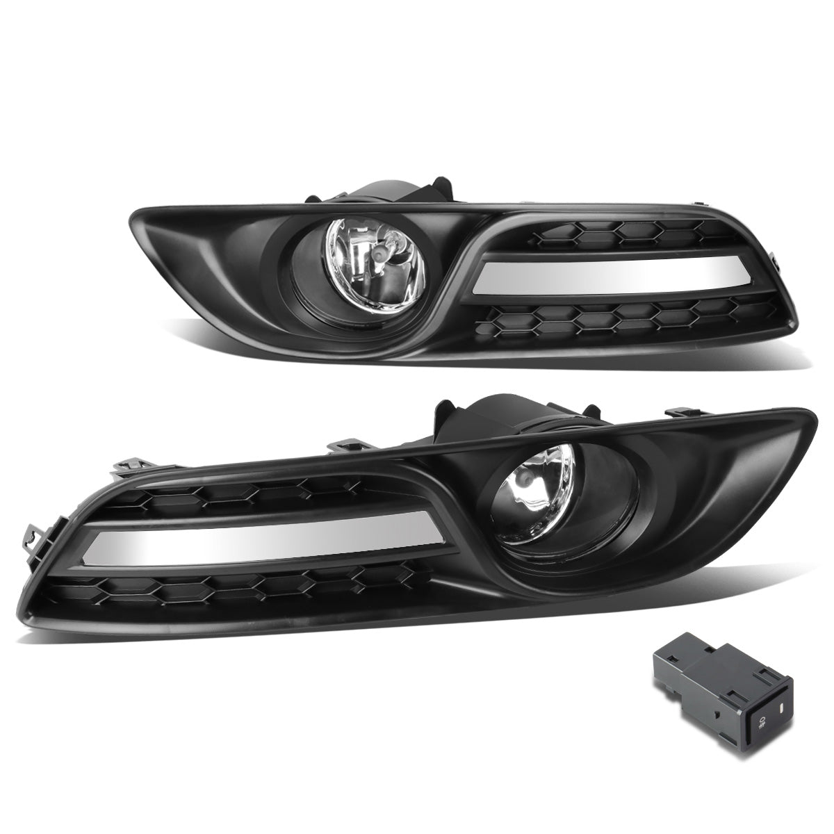 FAROS DE NIEBLA 13-16 NISSAN SENTRA 4-DR - WITH SWITCH, BEZEL - 58 BULB - CHROME / CLEAR