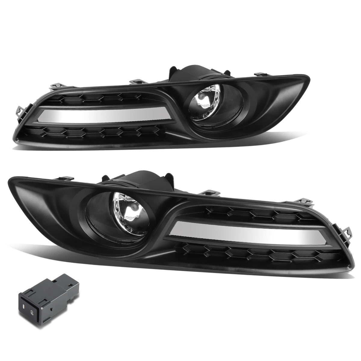 FAROS DE NIEBLA 13-16 NISSAN SENTRA 4-DR - WITH SWITCH, BEZEL - 58 BULB - CHROME / CLEAR