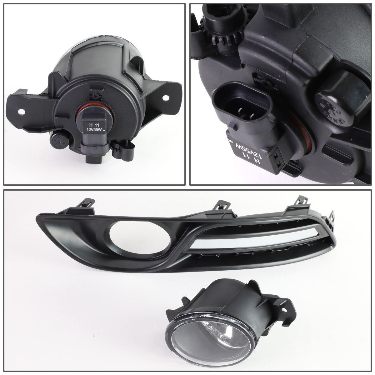 FAROS DE NIEBLA 13-16 NISSAN SENTRA 4-DR - WITH SWITCH, BEZEL - 58 BULB - CHROME / CLEAR