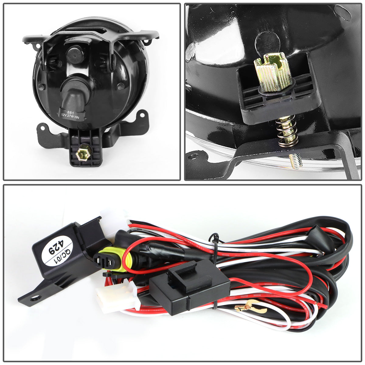FAROS DE NIEBLA 03-06 HYUNDAI ACCENT - WITH SWITCH - 881 BULB - CHROME / CLEAR