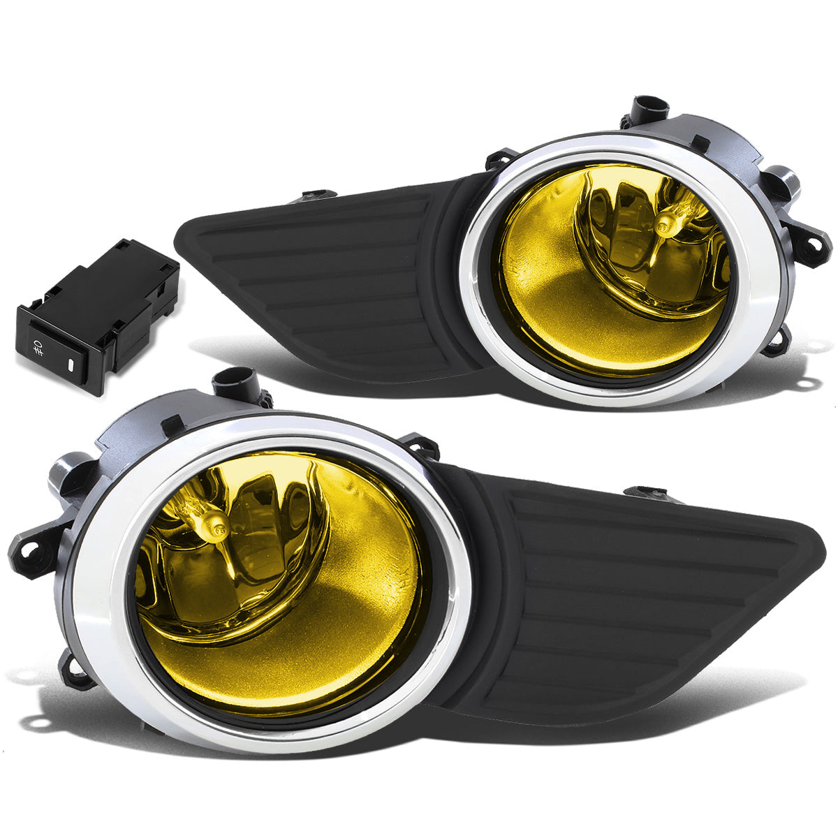 FAROS DE NIEBLA 11-17 TOYOTA SIENNA - DOES NOT FIT SE MODELS - WITH SWITCH, CHROME TRIM BEZEL - H11 BULB - AMBER