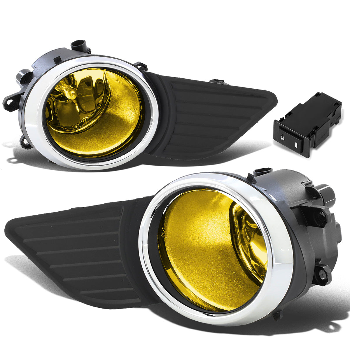 FAROS DE NIEBLA 11-17 TOYOTA SIENNA - DOES NOT FIT SE MODELS - WITH SWITCH, CHROME TRIM BEZEL - H11 BULB - AMBER