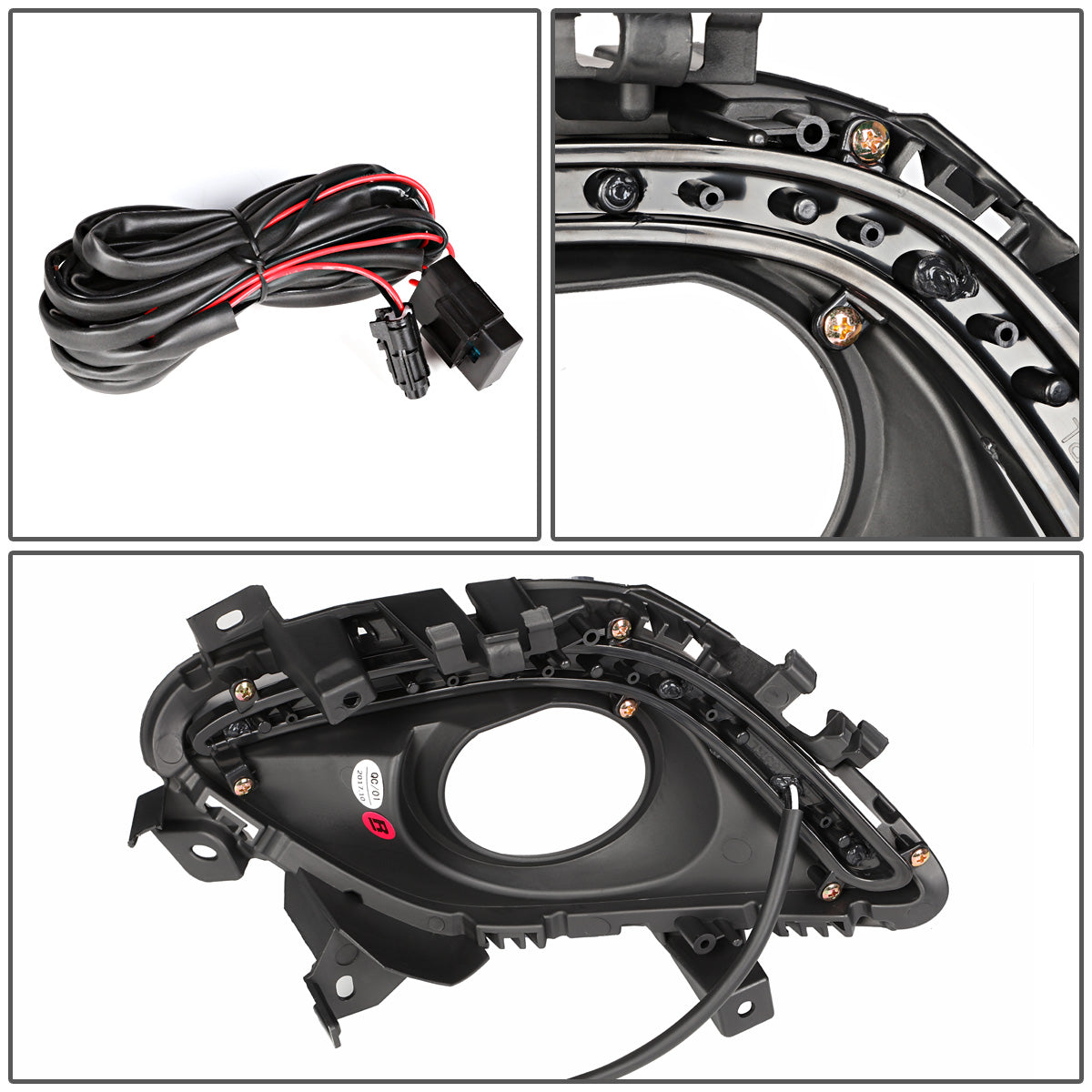 FAROS DE NIEBLA 14-16 MAZDA 6 - WITH DRL STRIP BEZEL - BLACK / CHROME HOUSING