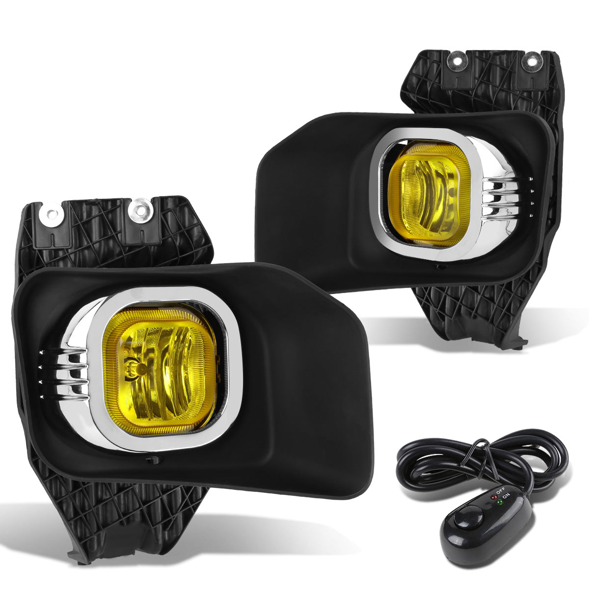 FAROS DE NIEBLA 11-16 FORD F-250, F-350, F-450, F-550 SUPER DUTY - WITH SWITCH, BEZEL - H10 BULB - AMBER