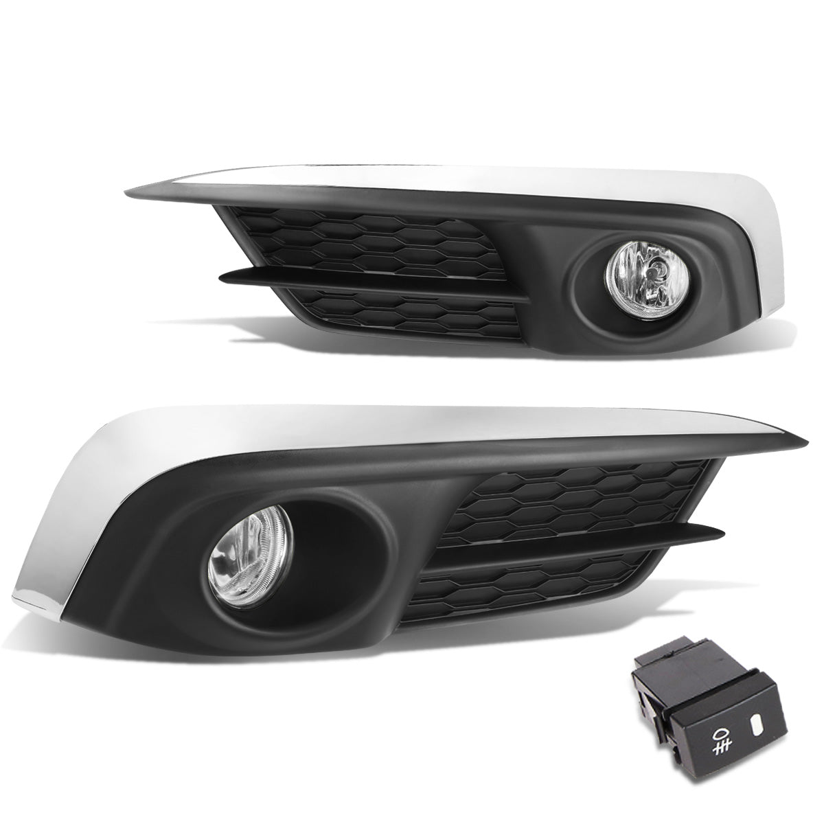 FAROS DE NIEBLA 2016 HONDA CIVIC - WITH SWITCH, BEZEL - H8 BULB - CHROME / CLEAR