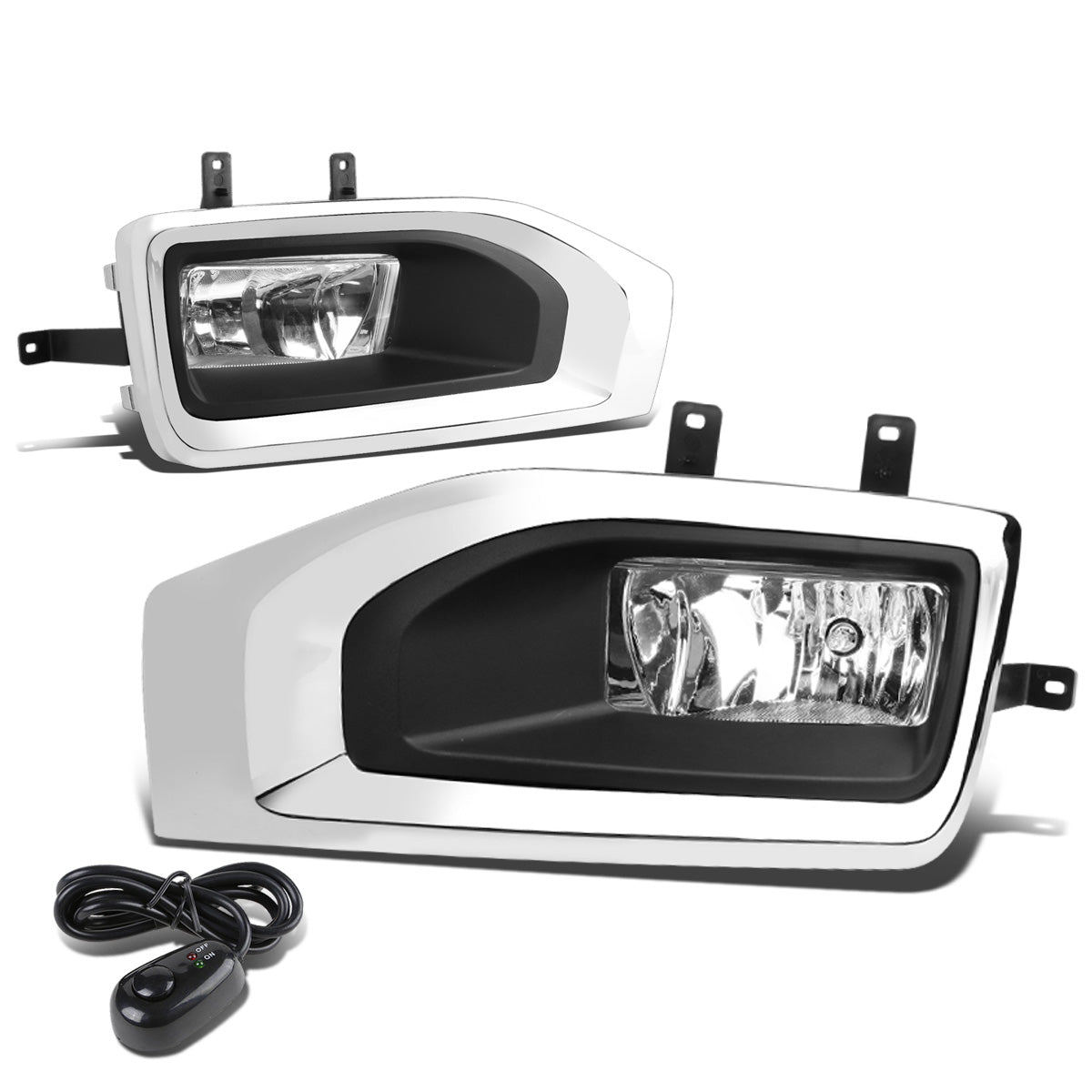 FAROS DE NIEBLA 15-18 GMC YUKON , XL - WITH SWITCH, BEZEL - 5202 BULB - CHROME / CLEAR