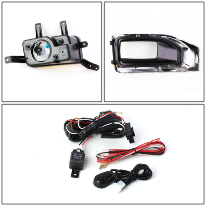 FAROS DE NIEBLA 15-18 GMC YUKON , XL - WITH SWITCH, BEZEL - 5202 BULB - CHROME / CLEAR