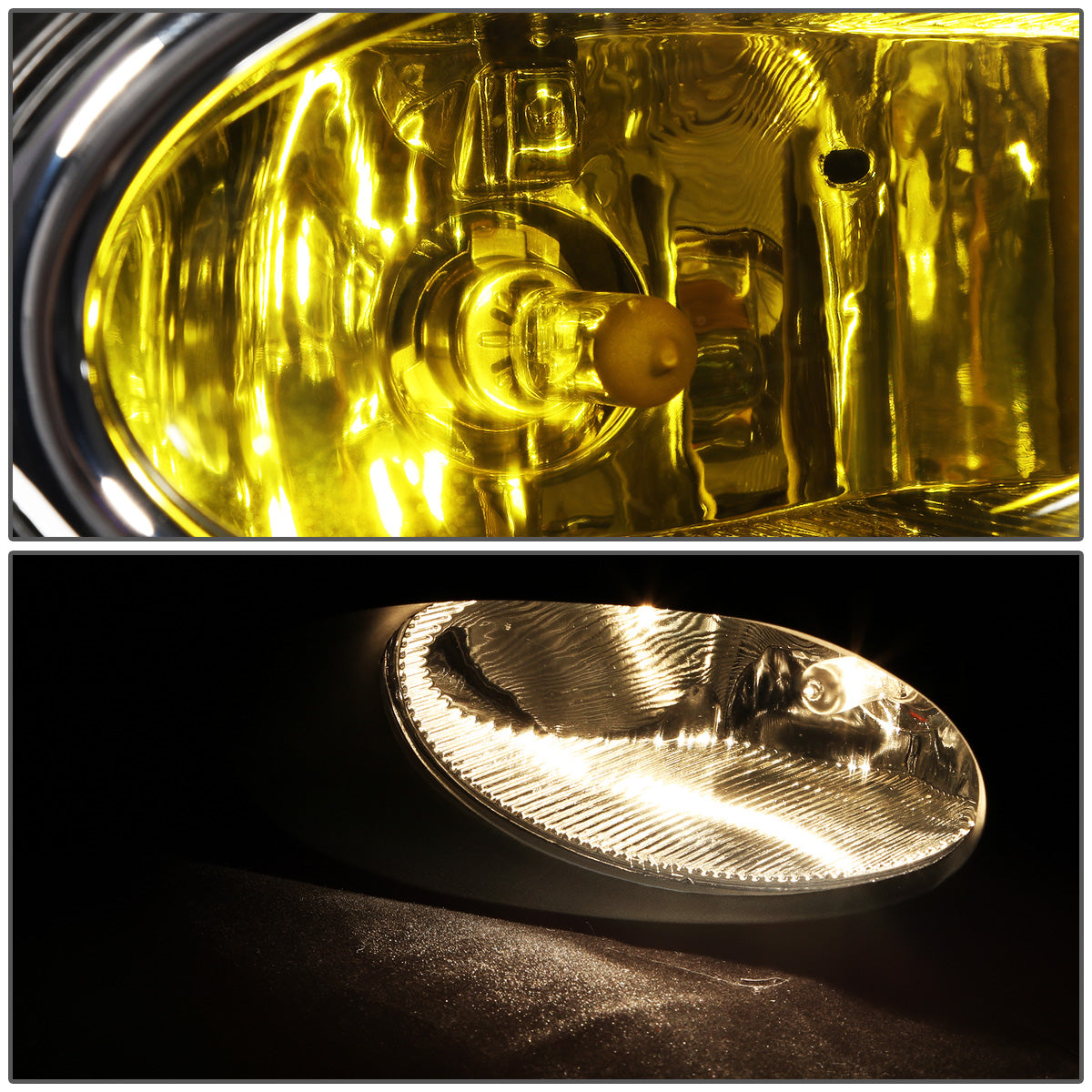 FAROS DE NIEBLA 12 HONDA CIVIC 4-DOOR SEDAN - WITH SWITCH, CHROME TRIM BEZEL - H11 BULB - AMBER