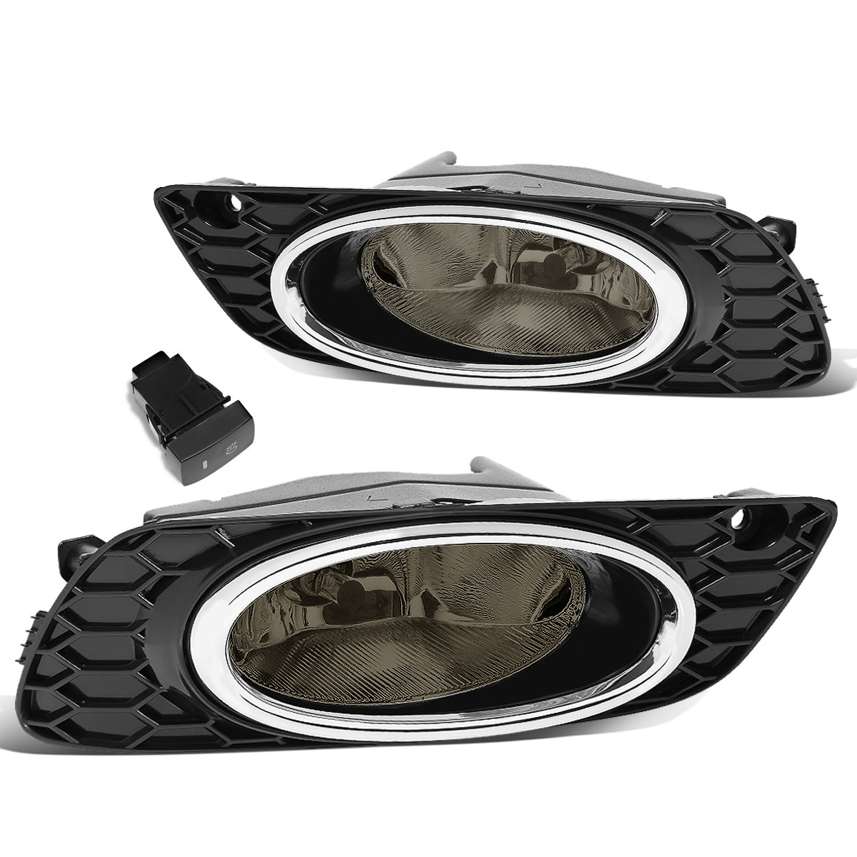 FAROS DE NIEBLA 12 HONDA CIVIC 4-DOOR SEDAN - WITH SWITCH, CHROME TRIM BEZEL - H11 BULB - SMOKE