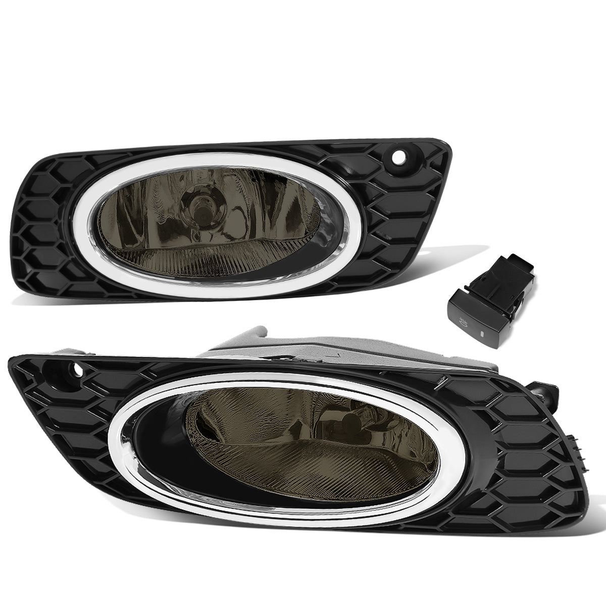 FAROS DE NIEBLA 12 HONDA CIVIC 4-DOOR SEDAN - WITH SWITCH, CHROME TRIM BEZEL - H11 BULB - SMOKE