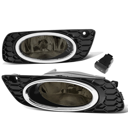 FAROS DE NIEBLA 12 HONDA CIVIC 4-DOOR SEDAN - WITH SWITCH, CHROME TRIM BEZEL - H11 BULB - SMOKE