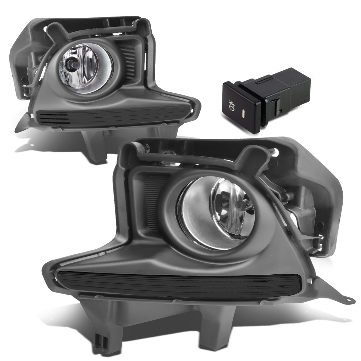 FAROS DE NIEBLA 14-16 TOYOTA HIGHLANDER - WITH SWITCH, BEZEL - H11 BULB - CHROME / CLEAR