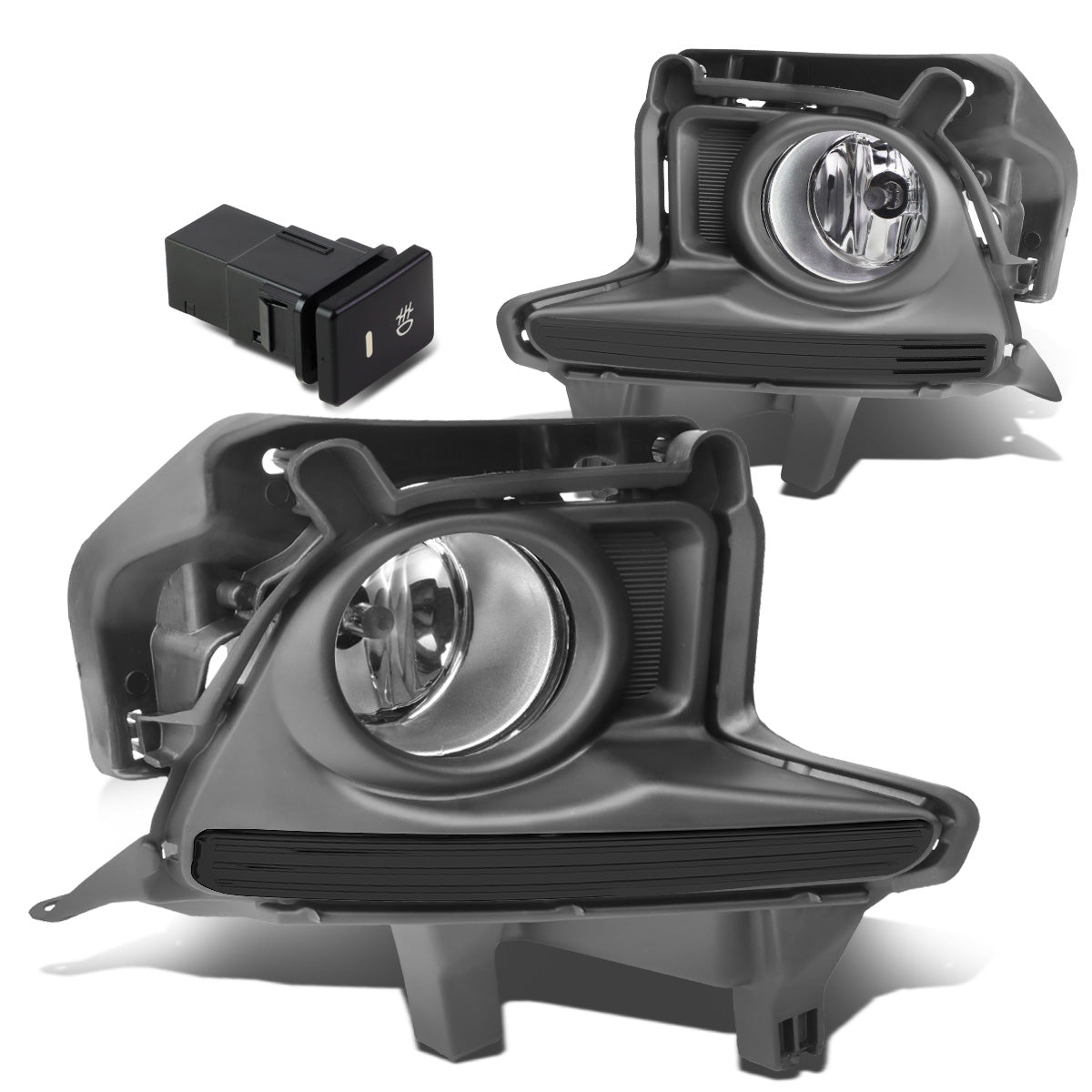 FAROS DE NIEBLA 14-16 TOYOTA HIGHLANDER - WITH SWITCH, BEZEL - H11 BULB - CHROME / CLEAR