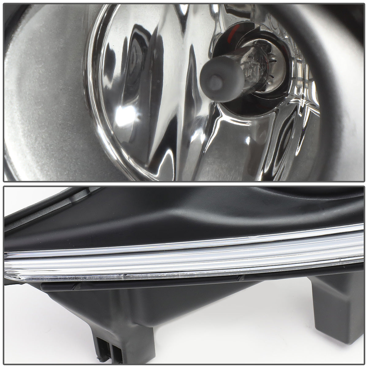 FAROS DE NIEBLA 14-16 TOYOTA HIGHLANDER - WITH SWITCH, BLACK BEZEL - H11 BULB - CHROME / CLEAR