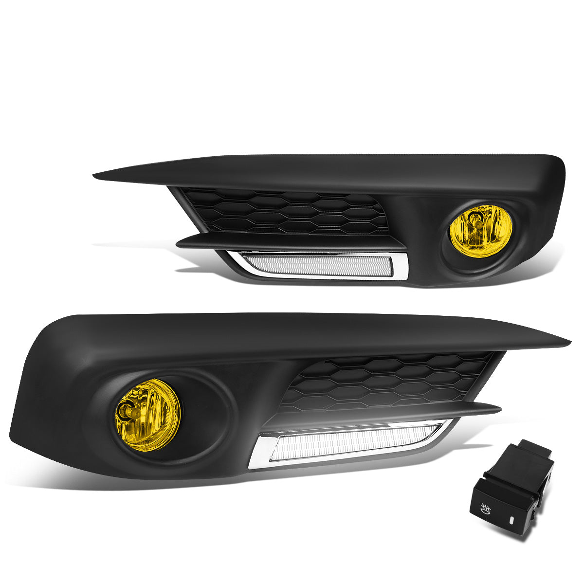 FAROS DE NIEBLA 16-17 HONDA CIVIC SEDAN, COUPE - DOES NOT FIT HATCHBACK OR TOURING MODELS - WITH SWITCH - LED DRL BEZEL - H8 BULB - AMBER