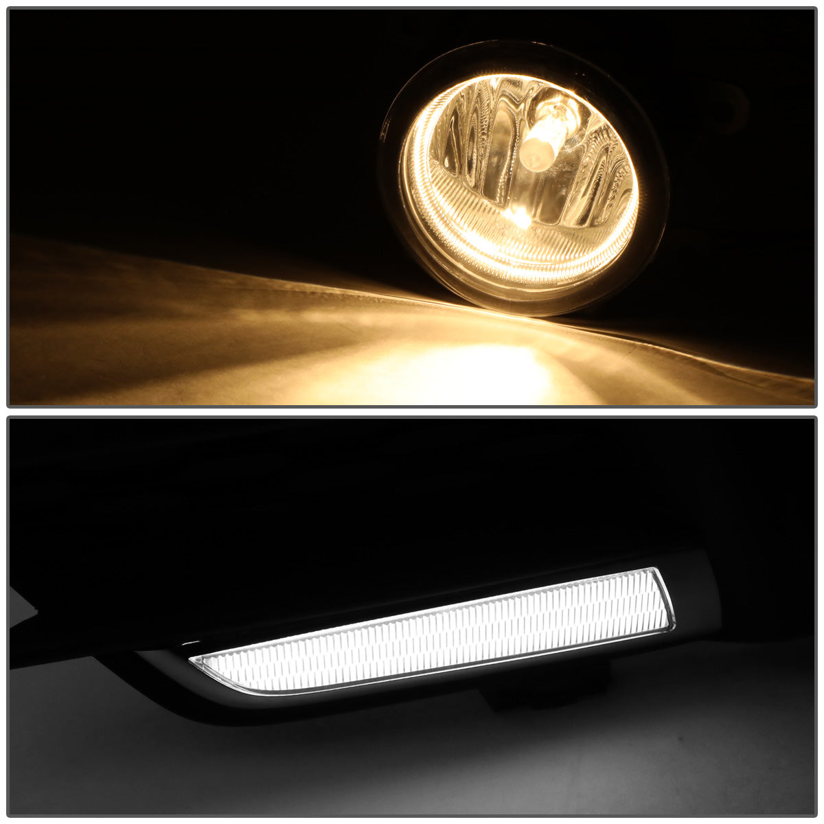 FAROS DE NIEBLA 16-17 HONDA CIVIC SEDAN, COUPE - DOES NOT FIT HATCHBACK OR TOURING MODELS - WITH SWITCH - LED DRL BEZEL - H8 BULB - AMBER