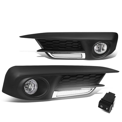 FAROS DE NIEBLA 16-17 HONDA CIVIC SEDAN, COUPE - DOES NOT FIT HATCHBACK OR TOURING MODELS - WITH SWITCH - LED DRL BEZEL - H8 BULB - CHROME / CLEAR