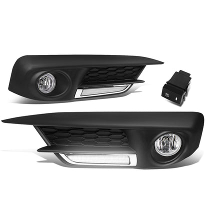 FAROS DE NIEBLA 16-17 HONDA CIVIC SEDAN, COUPE - DOES NOT FIT HATCHBACK OR TOURING MODELS - WITH SWITCH - LED DRL BEZEL - H8 BULB - CHROME / CLEAR