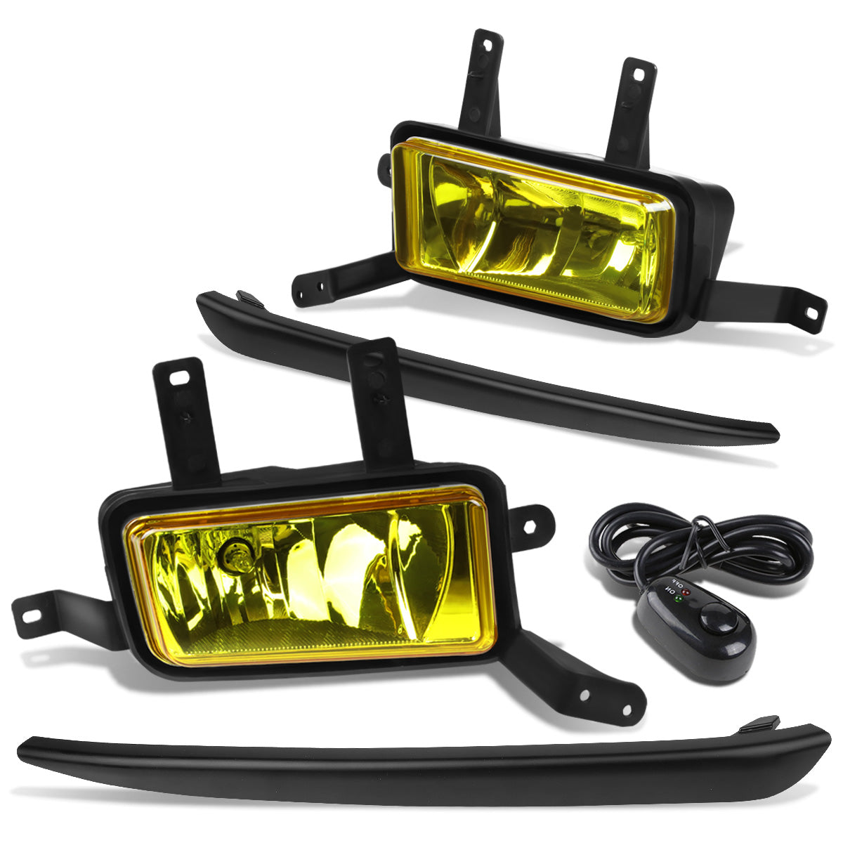 FAROS DE NIEBLA 15-20 CHEVY TAHOE, SUBURBAN / 16-19 SUBURBAN 3500HD - WITH SWITCH, BLACK BEZEL - 5202 BULB - AMBER