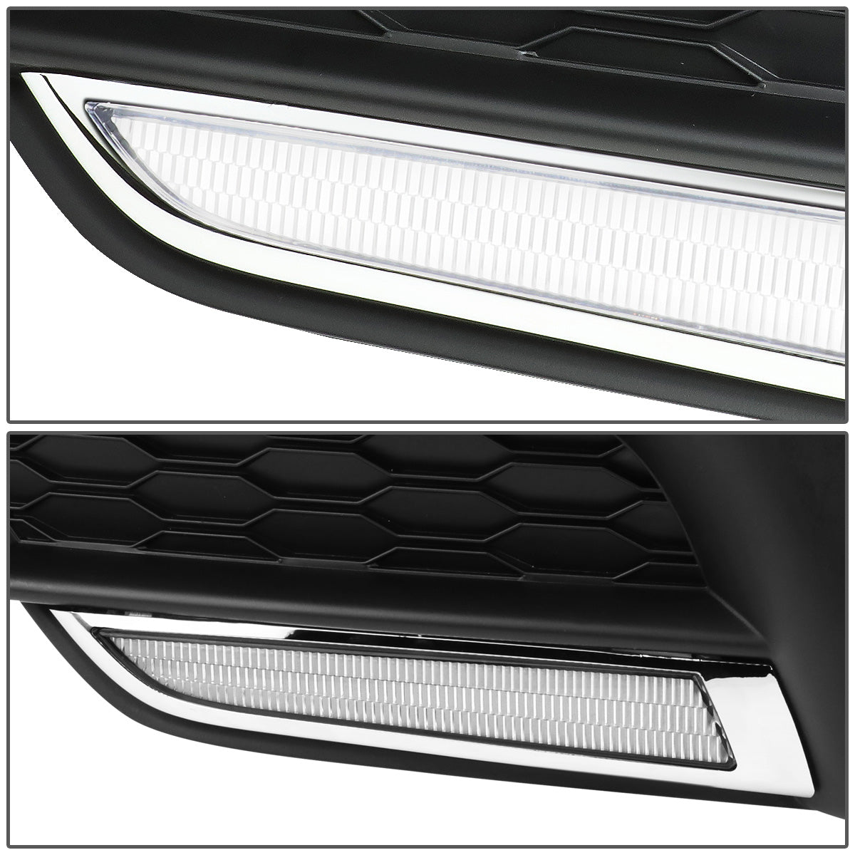 FAROS DE NIEBLA 16-18 HONDA CIVIC SEDAN, COUPE - WITH CHROME TRIM BEZEL - CLEAR