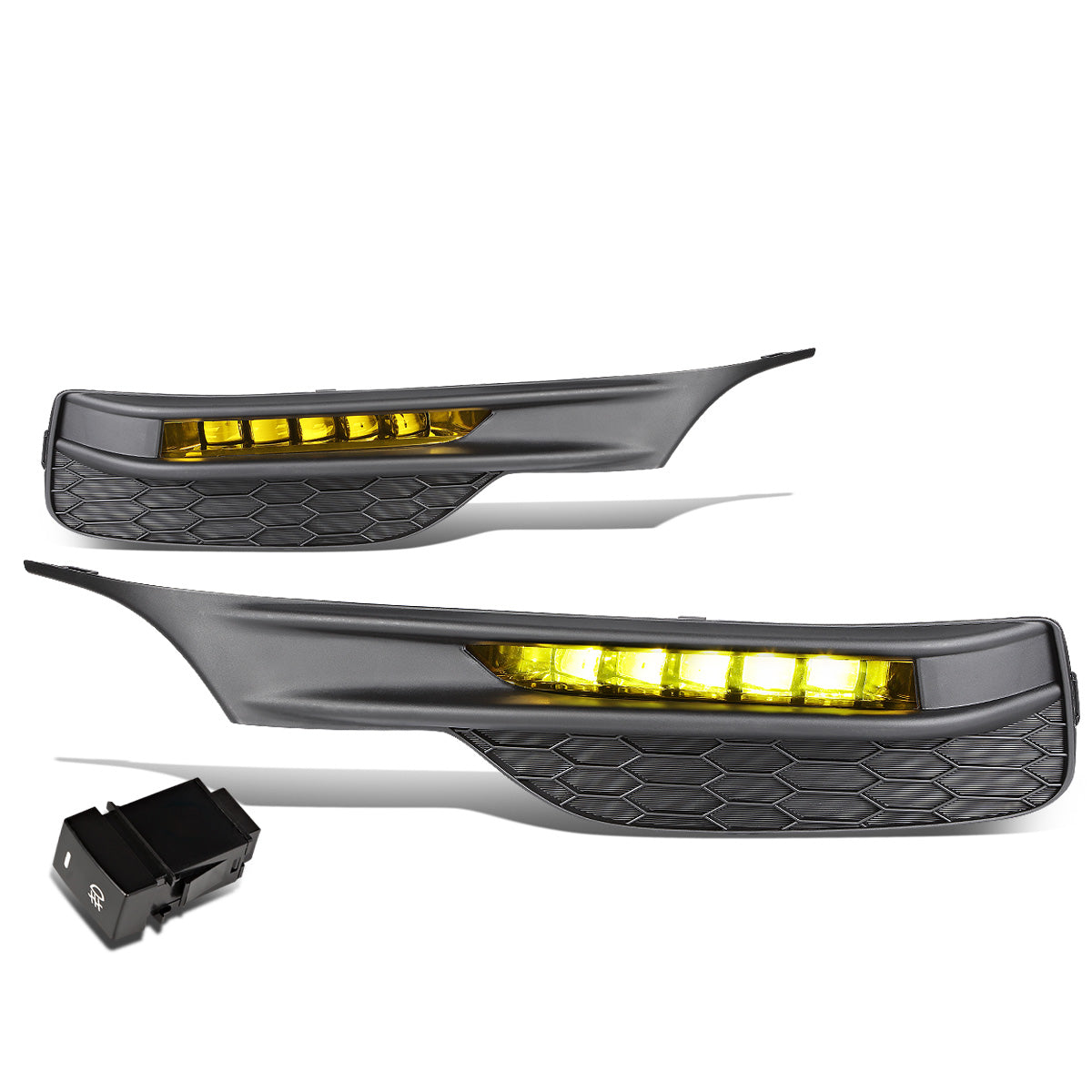 FAROS DE NIEBLA 16-17 HONDA ACCORD - HIGH POWERED LED - WITH SWITCH, BEZEL - AMBER