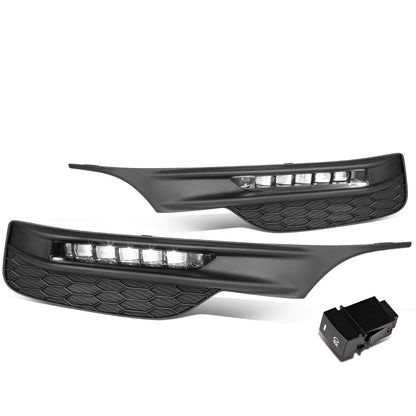 FAROS DE NIEBLA 16-17 HONDA ACCORD - HIGH POWERED LED - WITH SWITCH, BEZEL - CHROME / CLEAR