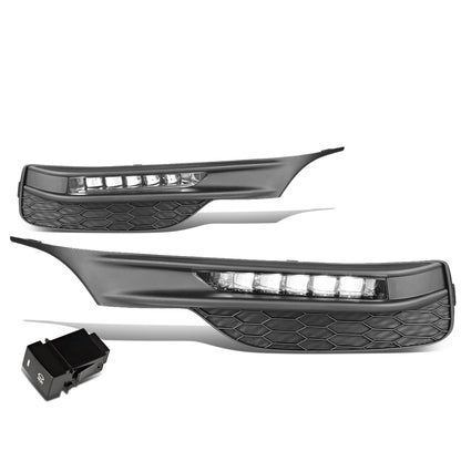 FAROS DE NIEBLA 16-17 HONDA ACCORD - HIGH POWERED LED - WITH SWITCH, BEZEL - CHROME / CLEAR