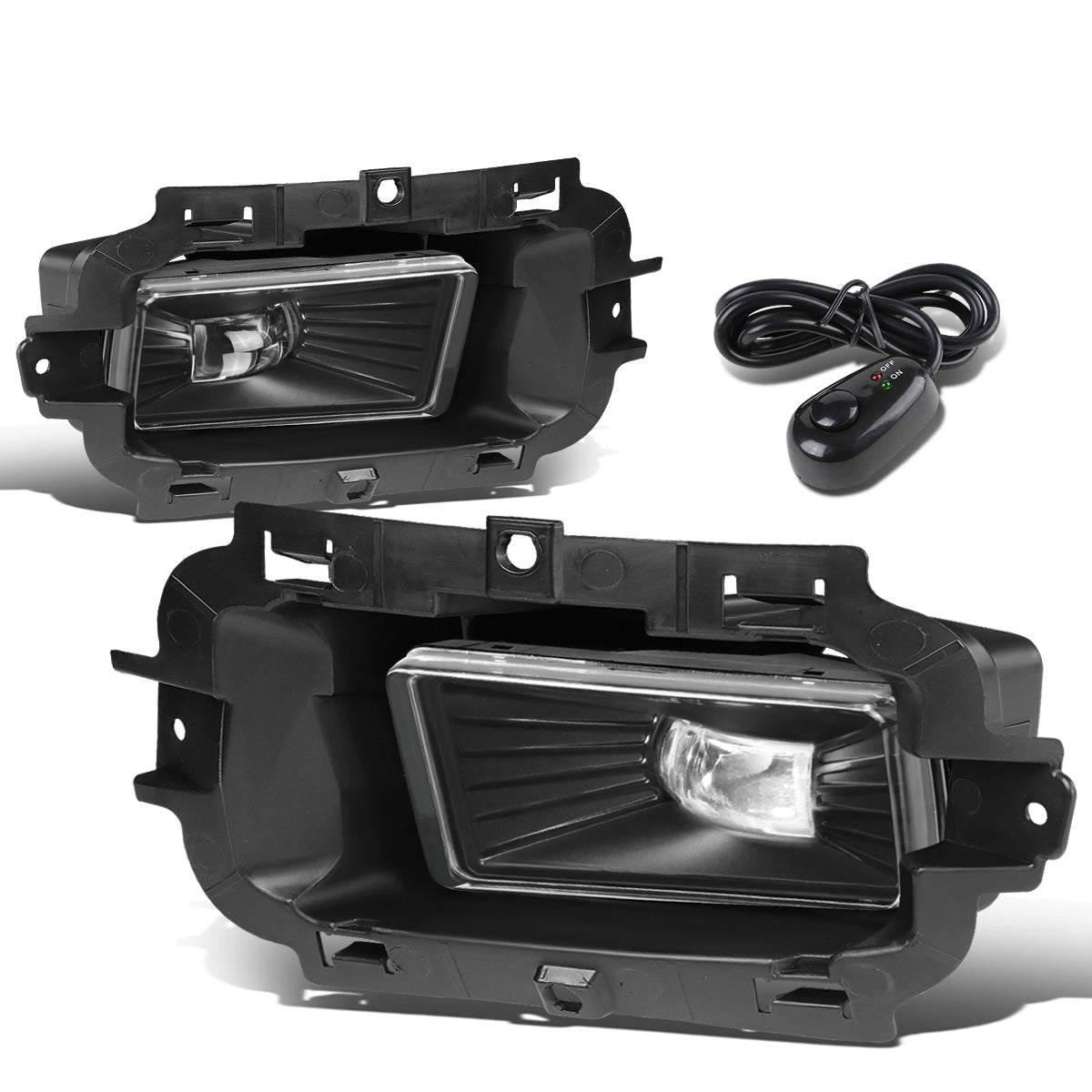 FAROS DE NIEBLA 14-15 CHEVY SILVERADO 1500 - HIGH POWERED LED - WITH SWITCH - CHROME / CLEAR