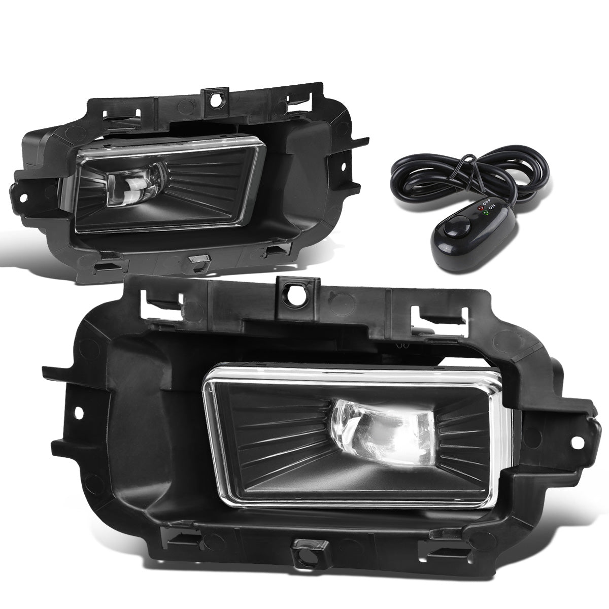 FAROS DE NIEBLA 14-15 CHEVY SILVERADO 1500 - HIGH POWERED LED - WITH SWITCH - CHROME / CLEAR