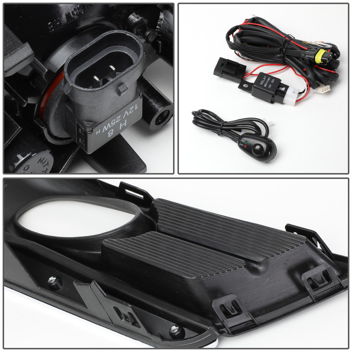 FAROS DE NIEBLA 17-18 HONDA CR-V - REQUIRES FOG LIGHT BRACKETS FOR INSTALLATION - WITH BLACK TRIM BEZEL - CHROME / CLEAR