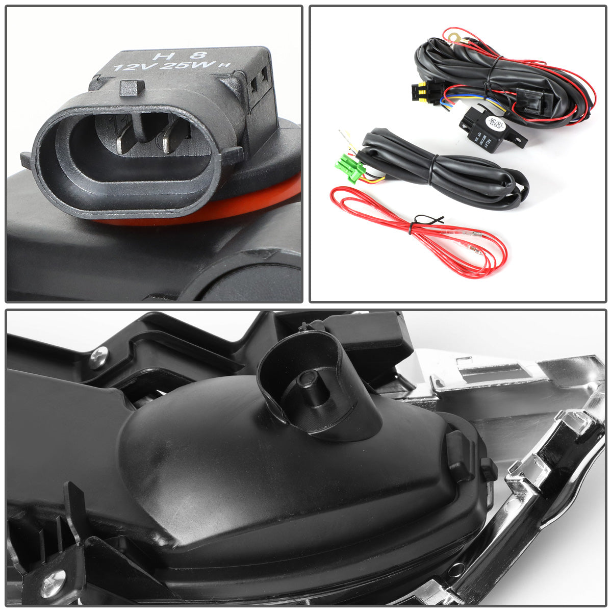 FAROS DE NIEBLA 17-18 NISSAN ROGUE - DOES NOT FIT SPORT MODELS - WITH CHROME BEZEL - CHROME / CLEAR