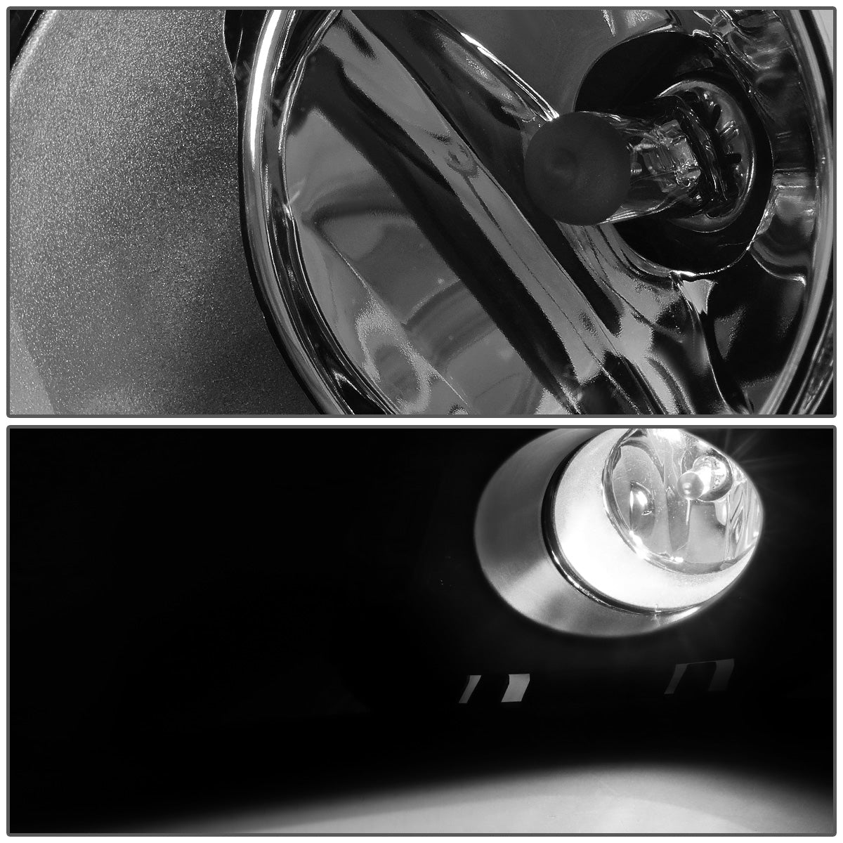 FAROS DE NIEBLA 12-14 TOYOTA PRIUS C - WITH SWITCH, BEZEL - CHROME / CLEAR
