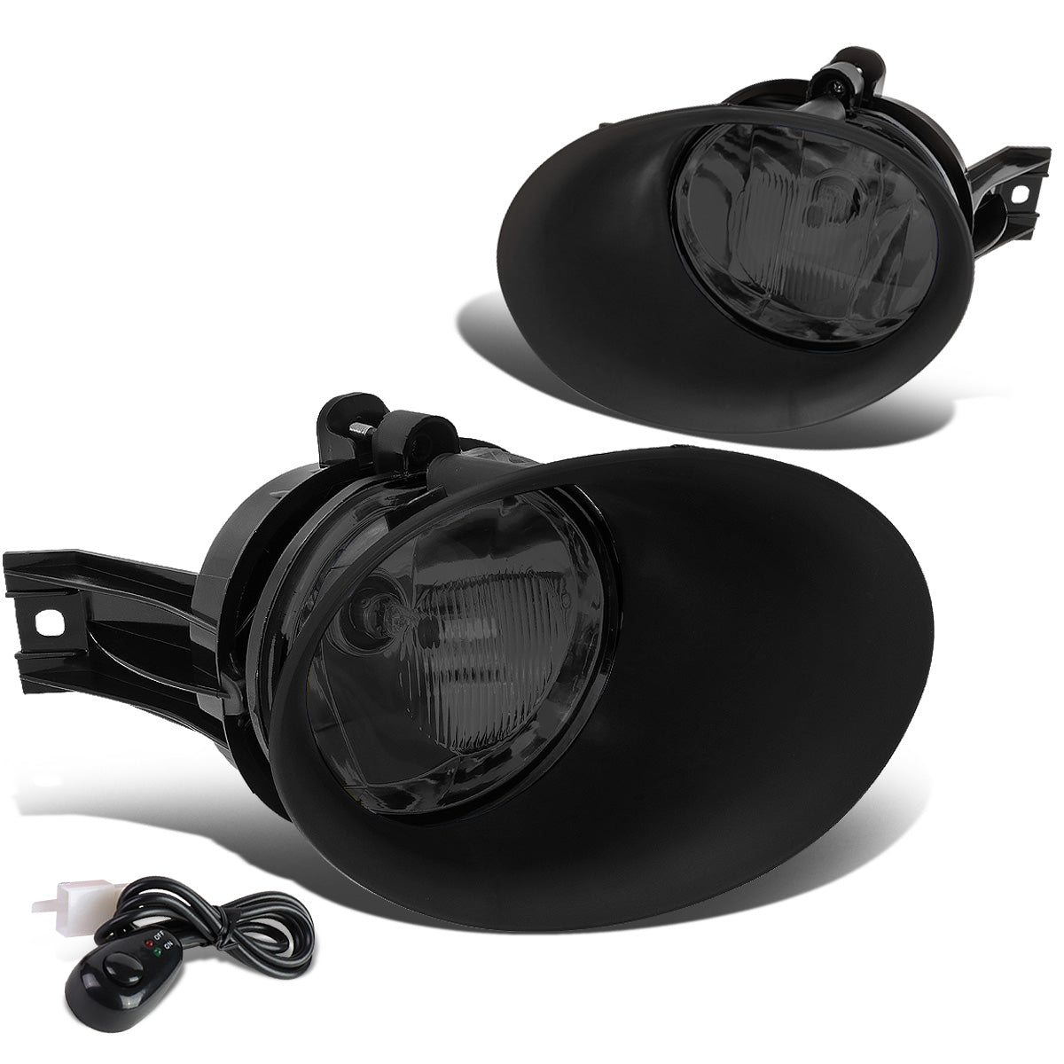 FAROS DE NIEBLA 02-08 DODGE RAM 1500 / 03-09 DODGE RAM 2500, 3500 - FITS STEEL BUMPER MODELS ONLY - WITH SWITCH, BEZEL - SMOKE