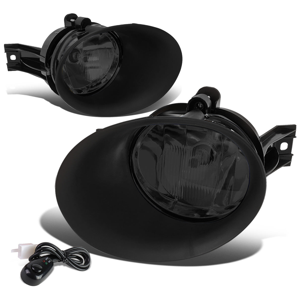 FAROS DE NIEBLA 02-08 DODGE RAM 1500 / 03-09 DODGE RAM 2500, 3500 - FITS STEEL BUMPER MODELS ONLY - WITH SWITCH, BEZEL - SMOKE