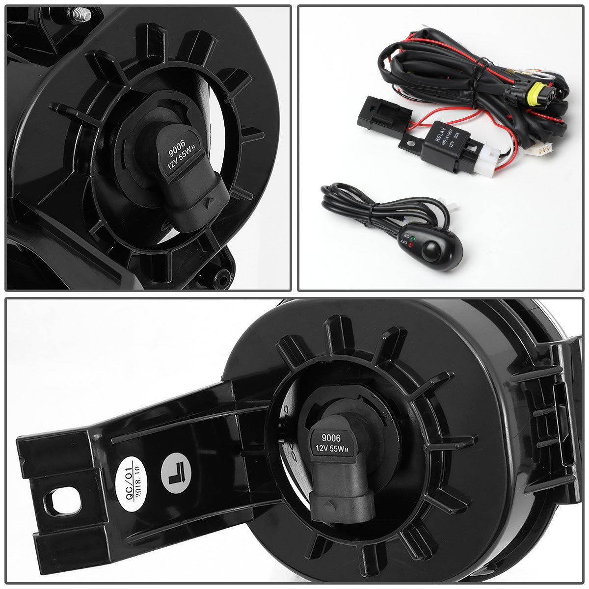 FAROS DE NIEBLA 02-08 DODGE RAM 1500 / 03-09 DODGE RAM 2500, 3500 - FITS STEEL BUMPER MODELS ONLY - WITH SWITCH, BEZEL - SMOKE