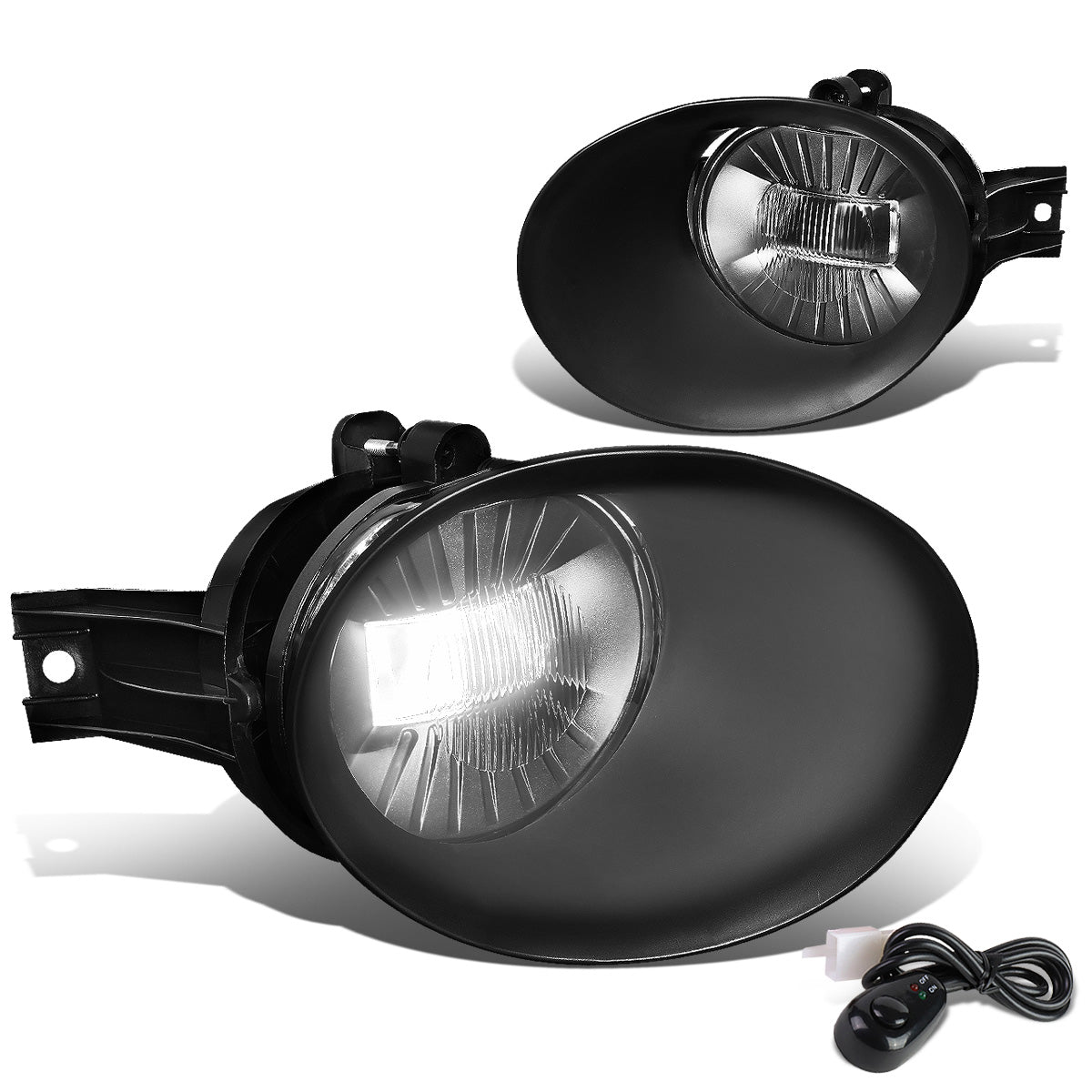 FAROS DE NIEBLA 02-08 DODGE RAM 1500 / 03-09 RAM 2500, 3500 - FITS STEEL BUMPER MODELS ONLY - WITH SWITCH, BEZEL - CHROME / CLEAR