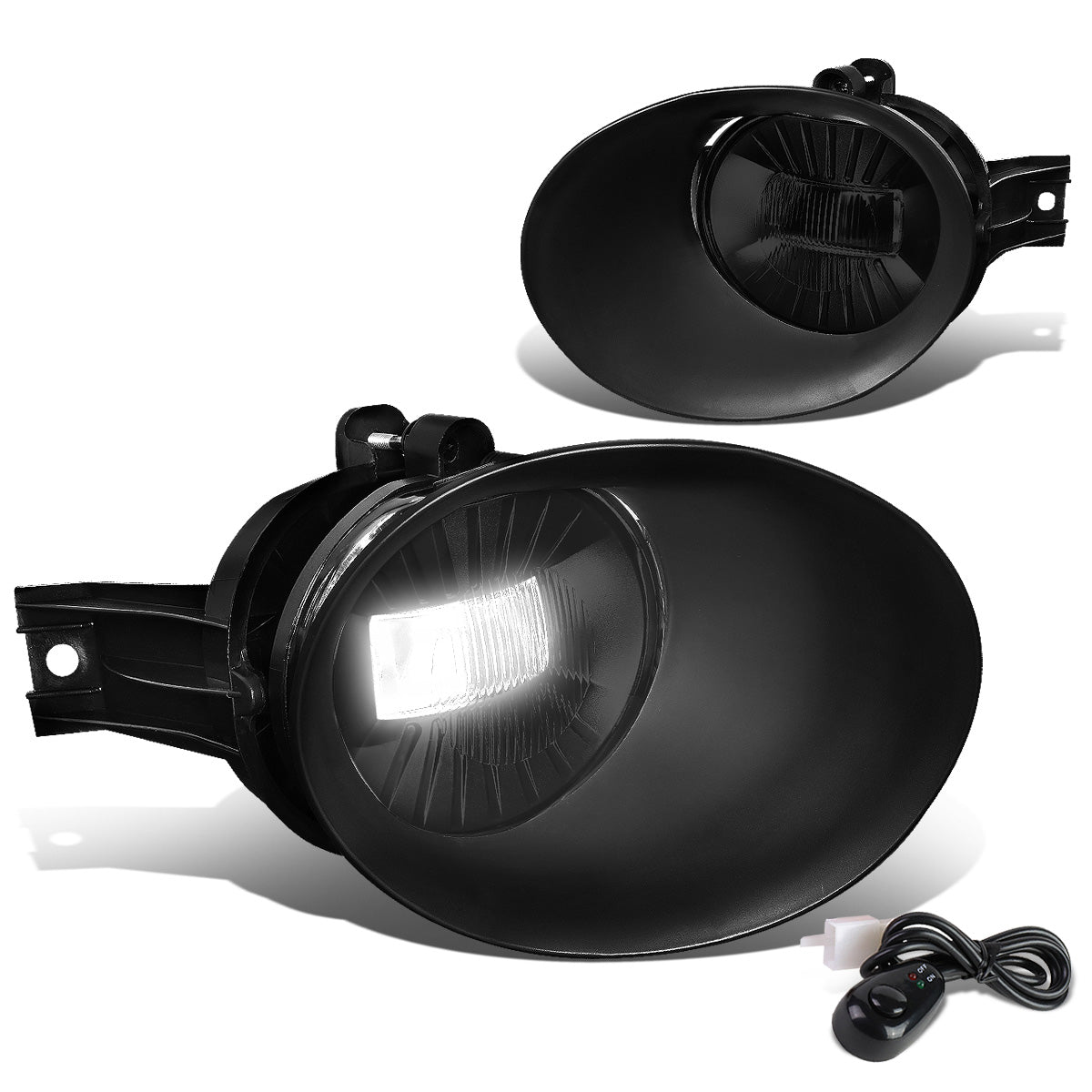 FAROS DE NIEBLA 02-08 DODGE RAM 1500 / 03-09 RAM 2500, 3500 - FITS STEEL BUMPER MODELS ONLY - WITH SWITCH, BEZEL - SMOKE