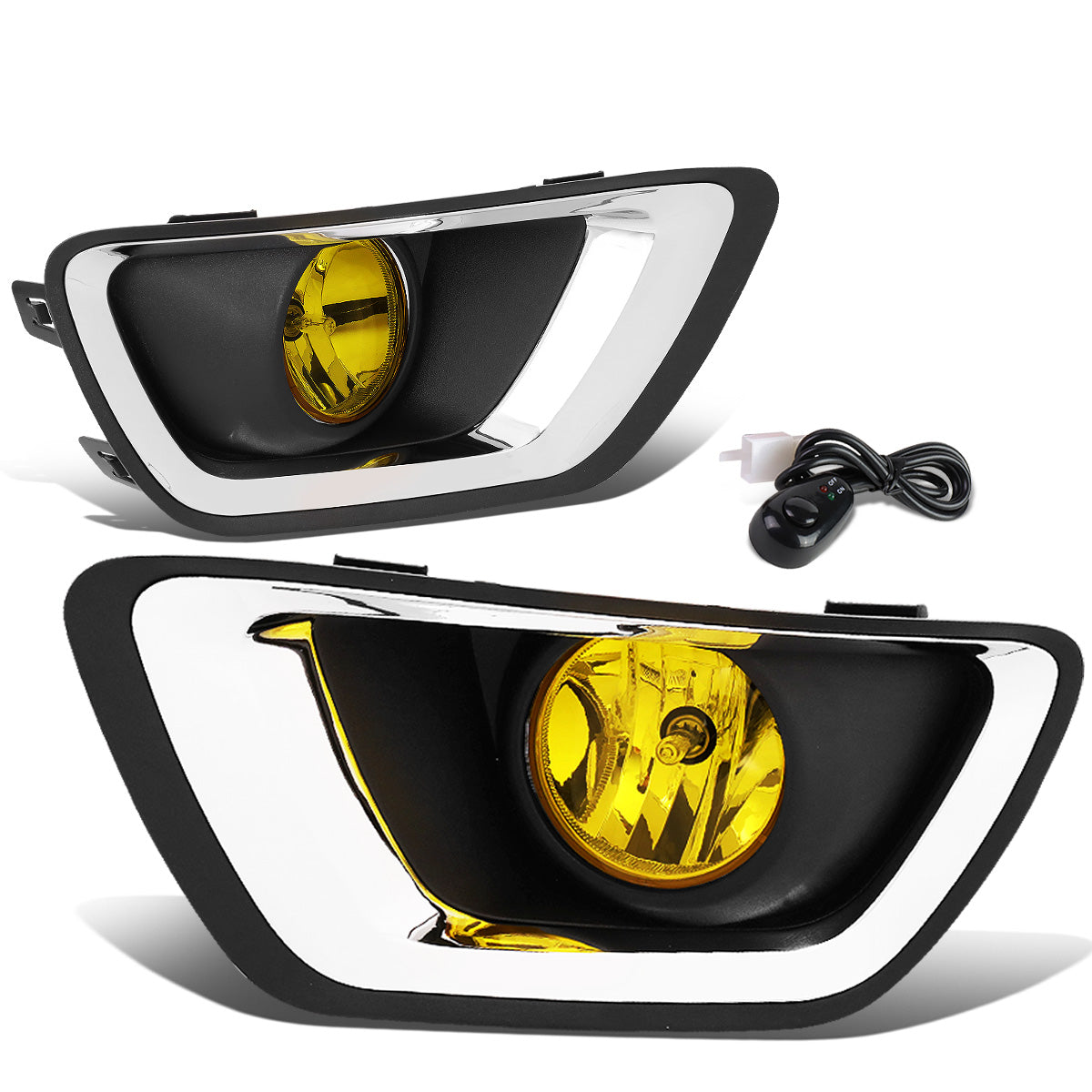 FAROS DE NIEBLA 15-19 CHEVY COLORADO - WITH SWITCH, CHROME BEZEL - AMBER