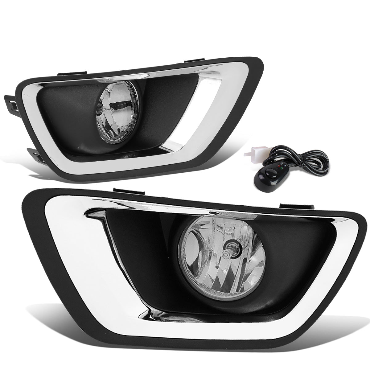 FAROS DE NIEBLA 15-19 CHEVY COLORADO - WITH SWITCH, CHROME BEZEL - CHROME / CLEAR